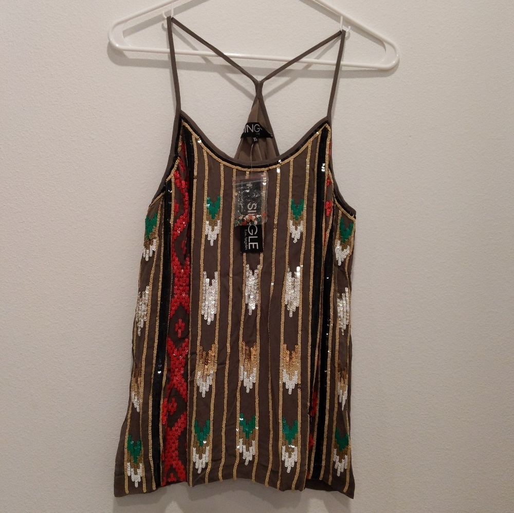 Single dress sequin top